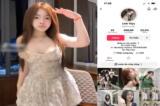 Rò rỉ clip nóng Linh Tây tiktoker quyến rũ